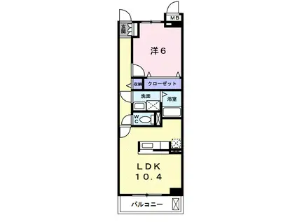 プラネットD(1LDK/1階)の間取り写真