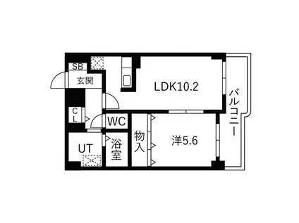 ヴォーネン元町(1LDK/2階)の間取り写真