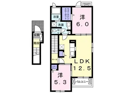 ウィズ・ユーD(2LDK/2階)の間取り写真