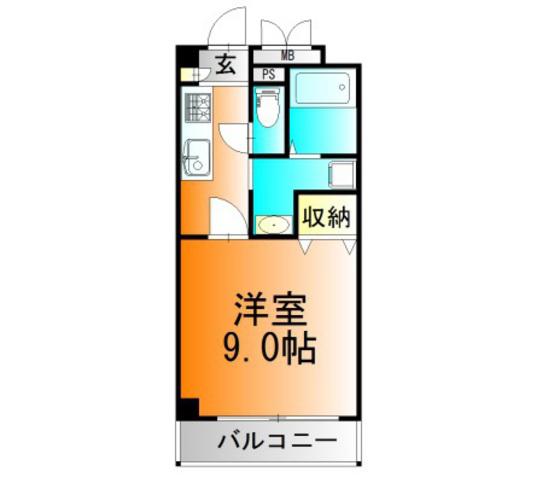 ルミナスライフ(1K/8階)の間取り写真