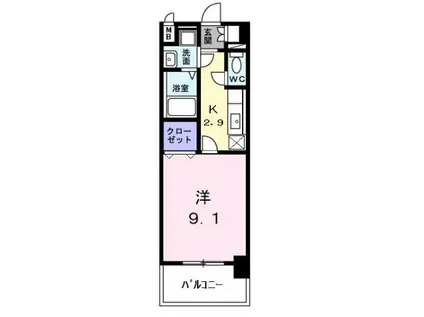 ライラック(1K/3階)の間取り写真