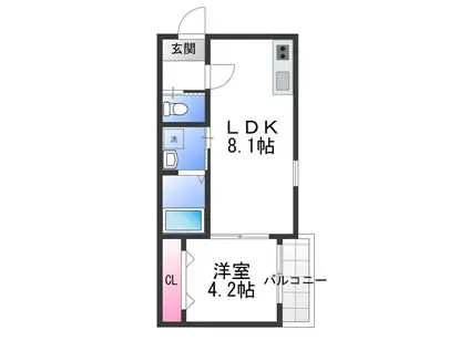 KS ノース PLASE(1LDK/1階)の間取り写真