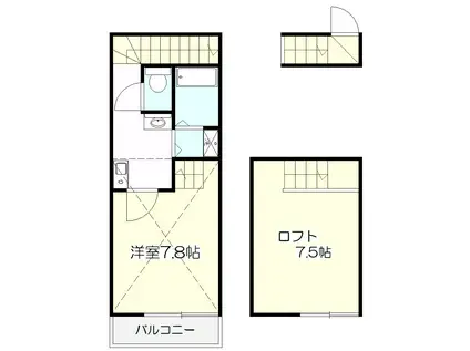 WISTERIA泉(1K/2階)の間取り写真