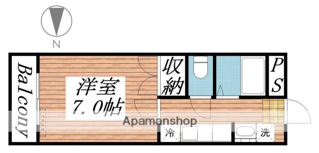 ＪＲ和歌山線 岩出駅 徒歩22分 3階建 築27年(1K/2階)の間取り写真