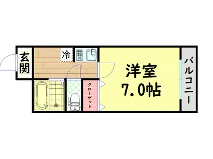 エクシード菅野(1K/5階)の間取り写真