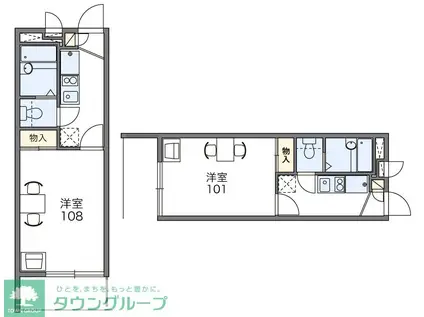 レオパレスハナブサ NARA(1K/1階)の間取り写真