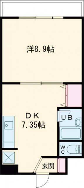 コート新屋敷(1DK/5階)の間取り写真