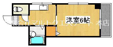 エビスビル(1K/4階)の間取り写真