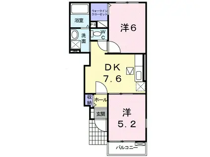 ヴィッセン有田 I(2DK/1階)の間取り写真
