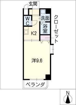 元八事壱風館(1K/2階)の間取り写真