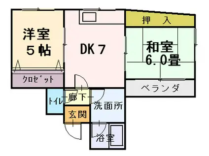 新橋ハーバー(2DK/2階)の間取り写真