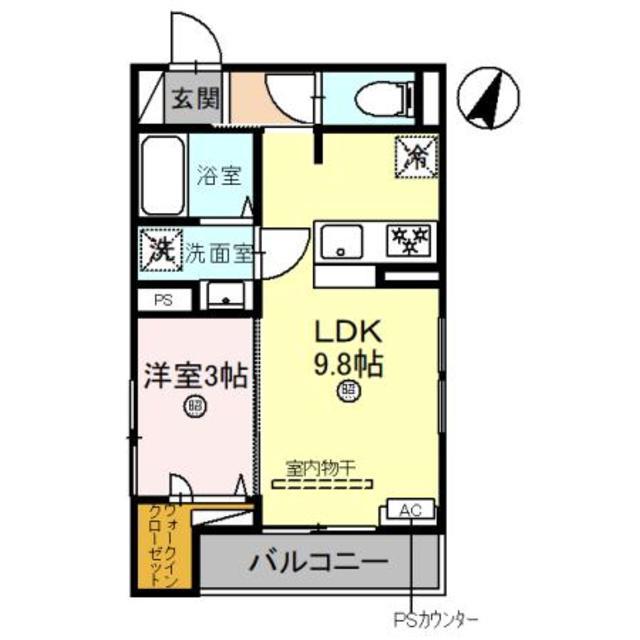 D-LUCE 秋月(1LDK/3階)の間取り写真
