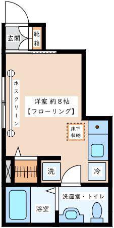 ソレイユ宮坂(ワンルーム/1階)の間取り写真