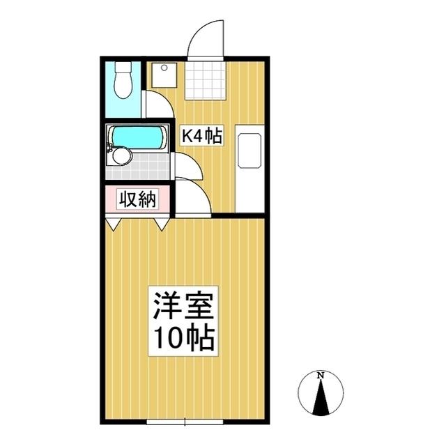 プラスK&A(1K/1階)の間取り写真