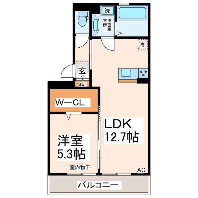 エクセル大窪(1LDK/3階)の間取り写真