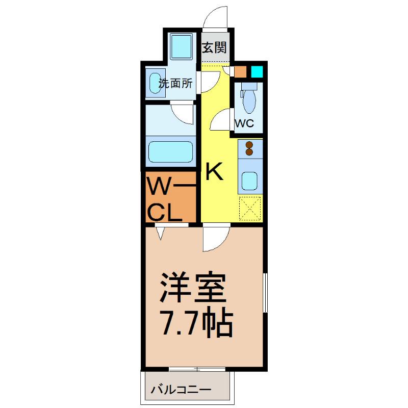 ソレアード(1K/8階)の間取り写真