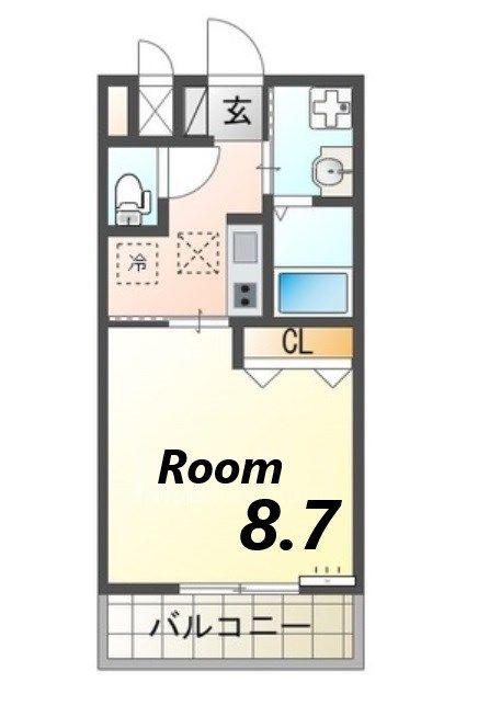ワレアオコダ(1K/2階)の間取り写真