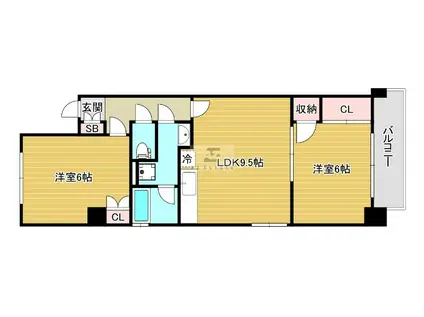 フジマンション(2LDK/4階)の間取り写真