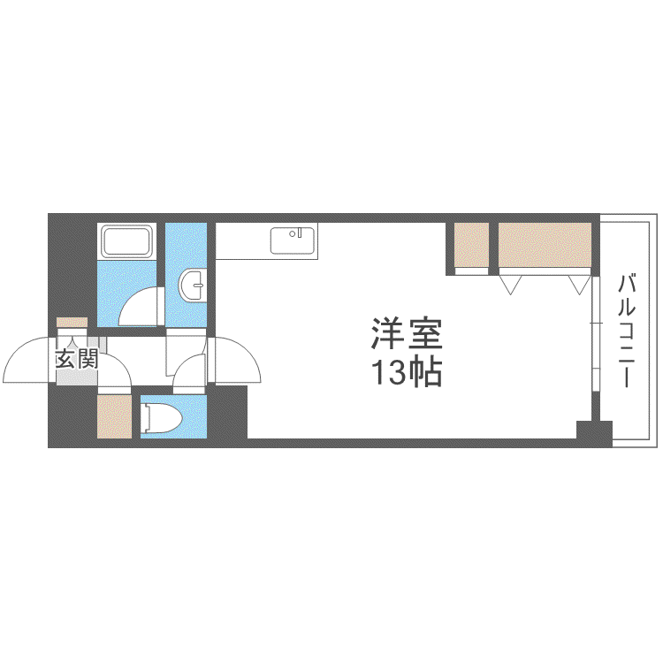 平岸パールハイム(ワンルーム/2階)の間取り写真
