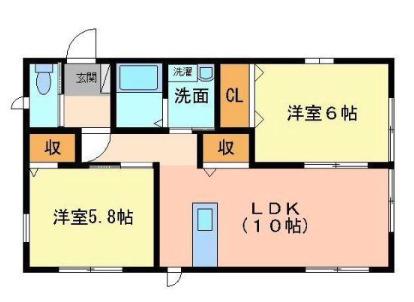 STELLA CADENTE(2LDK/1階)の間取り写真