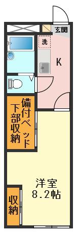 レオパレス水元(1K/2階)の間取り写真