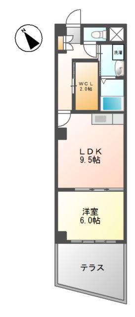 COMFORT 額原(1LDK/1階)の間取り写真