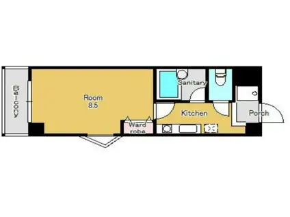 クローバーハイツIII(1K/6階)の間取り写真