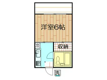 スカイハイツ若葉(1K/2階)の間取り写真