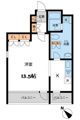 フレッグ赤坂(ワンルーム/2階)の間取り写真
