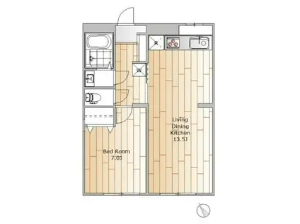 ベルメゾン碑文谷(1LDK/2階)の間取り写真