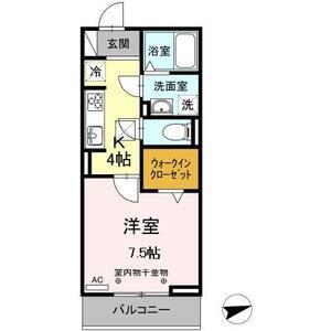 HOPE(1K/1階)の間取り写真
