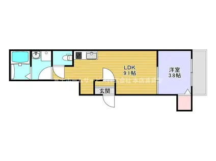 GENIUS・F(1LDK/2階)の間取り写真