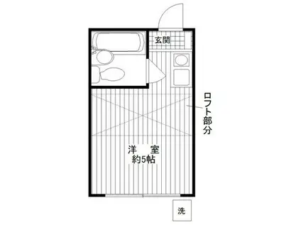 ペアパレス落合(ワンルーム/2階)の間取り写真