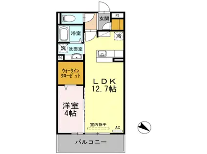 フローラ宮田(1LDK/2階)の間取り写真