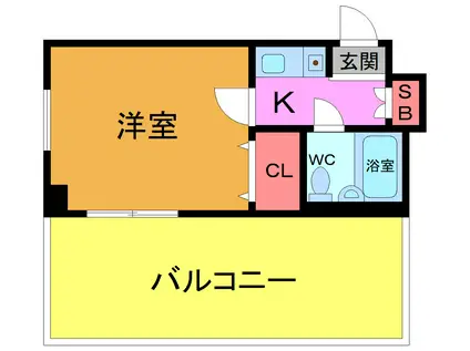 CUBE浦安(1K/4階)の間取り写真