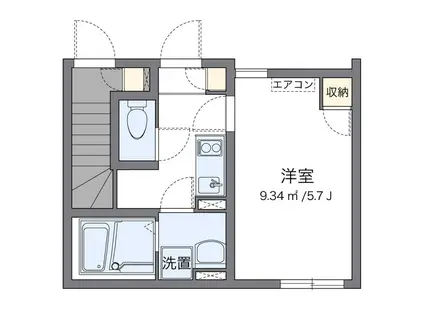 クレイノ白樺(1K/1階)の間取り写真