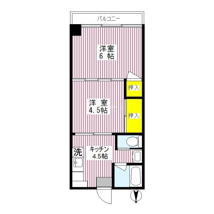 京葉レジデンス(2DK/1階)の間取り写真