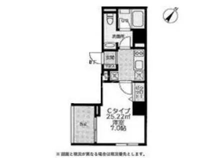 RIZIERE イースト(1K/7階)の間取り写真