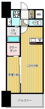 LIFEFIELD二日市駅前(1LDK/6階)の間取り写真