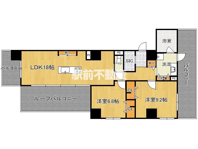 THE TEN GOOD 祖原II(2LDK/5階)の間取り写真