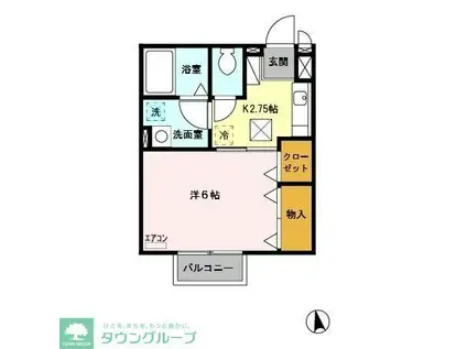 ヴェルドミール(1K/1階)の間取り写真