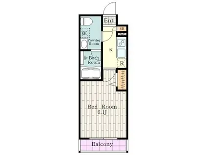 メインステージ立川III(1K/4階)の間取り写真