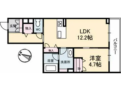ピアヌーラ東雲(1LDK/2階)の間取り写真