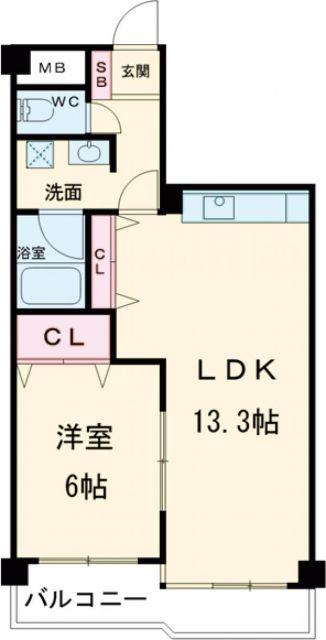 三和平城グランドパレス(1LDK/2階)の間取り写真