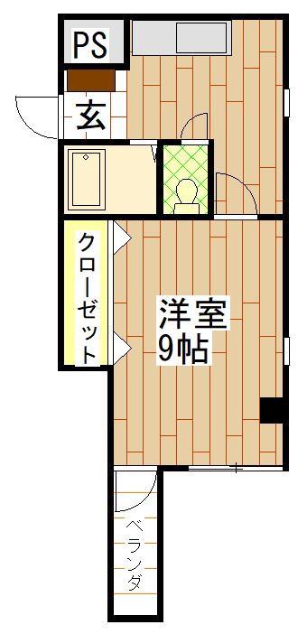 陽行マンション(1K/2階)の間取り写真