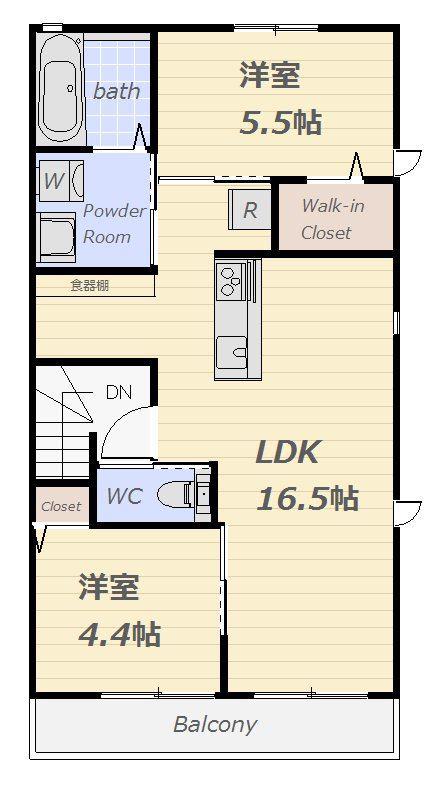 アルページュIII(2LDK/2階)の間取り写真