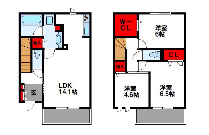 D-ROOMサンライズ B(3LDK/1階)の間取り写真