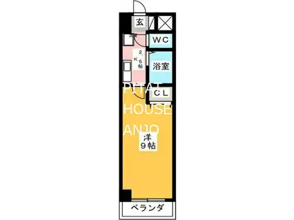 A・CITY朝日町(1K/2階)の間取り写真