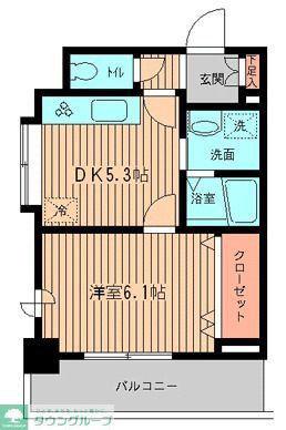 サンライズ中十条(1DK/5階)の間取り写真