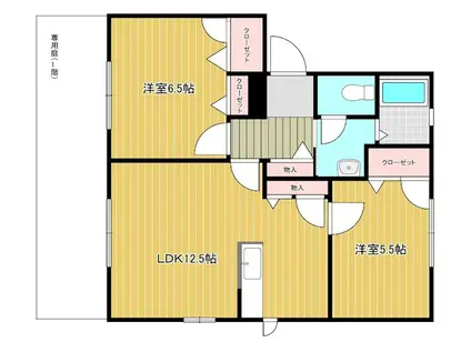 グレイスコート壱番館(2LDK/1階)の間取り写真